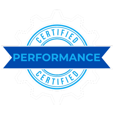 Speed and performance certified badge