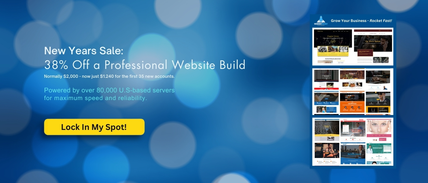New Year’s sale: 38% off a professional website build from WebHost Rocket.