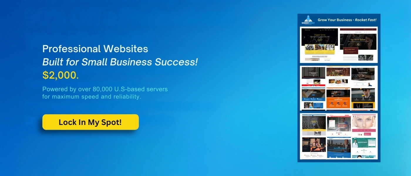 Professional website build for small businesses. $2,000 flat price. Up to 5 pages.